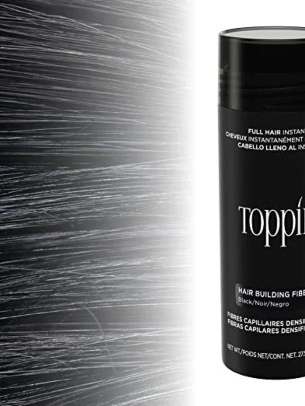 Toppik BLACK 27.5g - Keratin Hair Fibers - All Natural